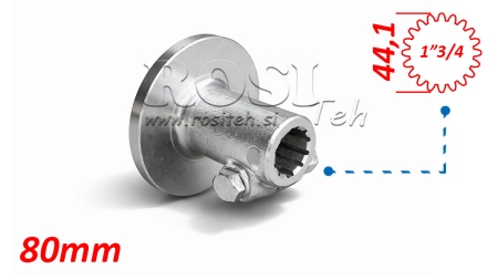 ADAPTADOR CARDÁN CON BRIDA Y PASADOR 1-3/4 (80 mm) (20 ESTRÍAS)