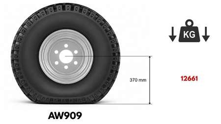 11.5/80-15.3 TIRE AW909 14PL WITH RIM 9.00X15.3