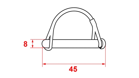 KLAPPSTECKERKOMPLET HALBKREIS FI 8/45 mm (5 Stück)