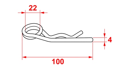 FEDERVORSTECKER KOMPLET doppelter fi 4 mm ( 5 Stück)