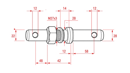 MONTAGEKEIL fi22/28mm MIT GEWINDE M27x3