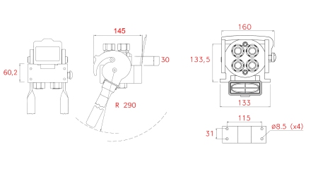 ACOPLAMENTO MULTI-FASTER 4 VIAS BSP 1/2 PARTE FIXA