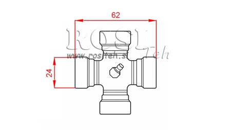 KREUZGELENK F-24,00X62,00 FÜR ECO GELENKWELLE 790mm 35-60PS STANDARD