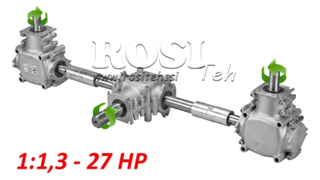 Комплект СКОРОСТНИ КУТИИ 1:1.3 (27HP-20KW) ЗА РАСПРЕДЕЛИТЕЛ L:450 ЧУГУН