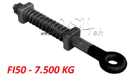 OTÁČACÍ ŤAHACÍ HÁK S PRUŽINOU Φ50 7 500 KG