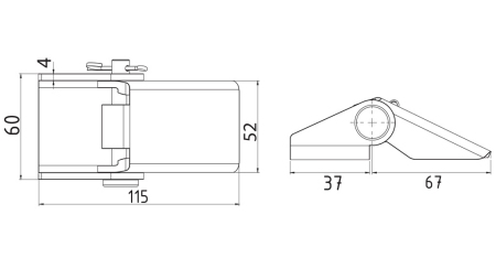 CERNIERA DEL PANNELLO LATERALE DEL RIMORCHIO - PICCOLA