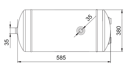 SERBATOIO PER FRENI AD ARIA 60 LIT 585X380 ECO