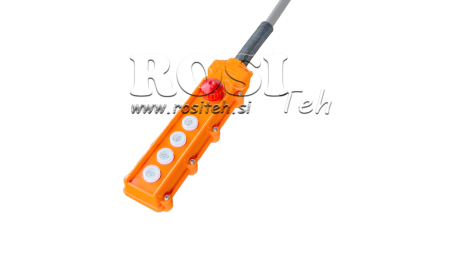 REMOTE SWITCH SET 4 BUTTONS + EMERGENCY STOP IN HOUSING WITH CABLE