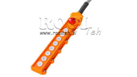 REMOTE CONTROL SET 8 BUTTONS + EMERGENCY SWITCH IN HOUSING WITH CABLE
