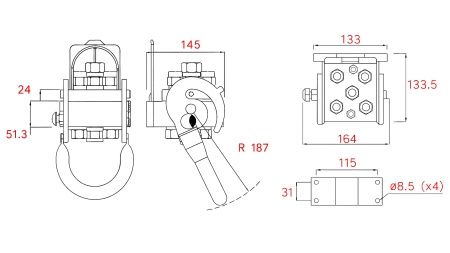 MULTI-FASTER SPOJKA FENDT 5CESTNÁ BSP 4×3/8 1×1/2 PEVNÁ ČASŤ