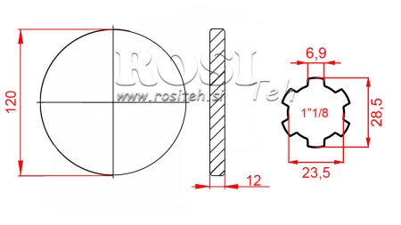 KARDANOVÝ ADAPTÉR S PRÍRUBOU 1-1/8 (120 mm)