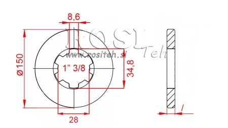 KARDANOVÝ ADAPTÉR S PRÍRUBOU A ČAPOM 1-3/4 (80 mm)