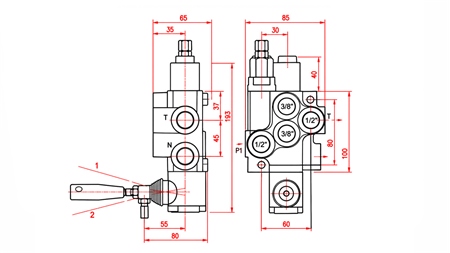 HYDRAULICKÝ RUČNÝ VENTIL – 1-SEKČNÝ ROZVÁDZAČ 1xR40 ECO