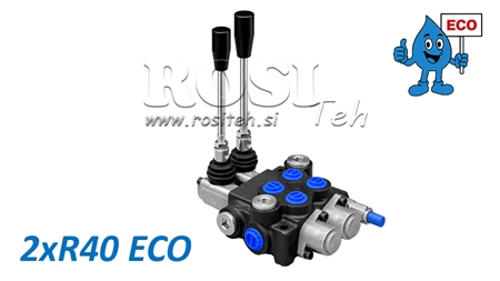 HYDRAULICKÝ RUČNÝ VENTIL – 2-SEKČNÝ ROZVÁDZAČ 2xR40 ECO