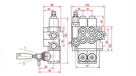 HYDRAULICKÝ RUČNÝ VENTIL – 2-SEKČNÝ ROZVÁDZAČ 2xR40 ECO