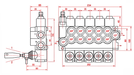 HYDRAULICKÝ RUČNÝ VENTIL – 5-SEKČNÝ ROZVÁDZAČ 5xR40 ECO