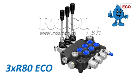 HYDRAULICKÝ RUČNÝ VENTIL – 3-SEKČNÝ ROZVÁDZAČ 3xR80 ECO
