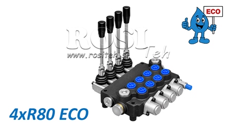 HYDRAULICKÝ RUČNÝ VENTIL – 4-SEKČNÝ ROZVÁDZAČ 4xR80 ECO