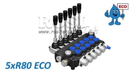 HYDRAULICKÝ RUČNÝ VENTIL – 5-SEKČNÝ ROZVÁDZAČ 5xR80 ECO