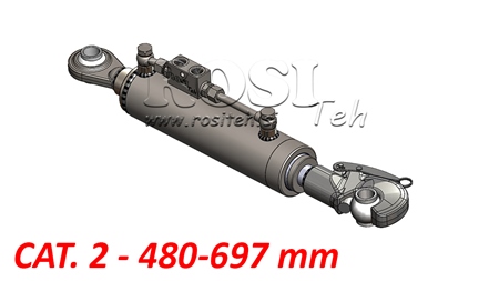 TELESKOPICKÝ HYDRAULICKÝ TRETÍ BOD AUTOMATICKÝ - CAT. 2 (45-95 HP) - 480-697 mm (25,4 mm)