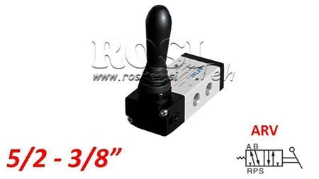 PNEUMATICKÝ RUKOVÄŤ 5/2 3/8 PRT-0852-ARV NÁVRAT S PRUŽINOU
