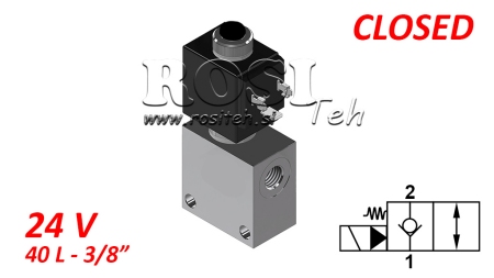 ZAWÓR 2-DROGOWY 3/8 (NC) 24V - 40LIT