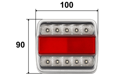 LED ZADNÉ SVETLO PRE PRÍVES KOMBINOVANÉ 4 FUNKCIE 12V BIELA