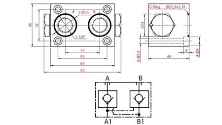DUAL NON-RETURN PARA VÁLVULA YEAT-COMBINE (AinB)
