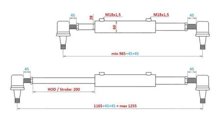 CILINDRO DI DIREZIONE IDRAULICO ZETOR
