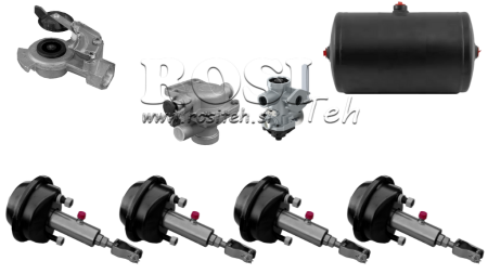 SADA VZDUCHOVÝCH HYDRAULICKÝCH BRZDOVÝCH SYSTÉMOV PRE PRÍVES KOMPLETNÝ JEDNODUCHÝ OKRUH 4 VALCE