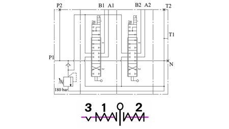 RUČNÝ HYDRAULICKÝ VENTIL MONOBLOKOVÝ 2xZ80 + PLÁVAJÚCA FUNKCIA
