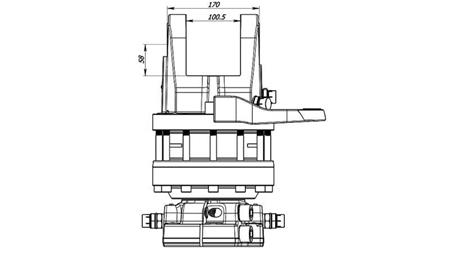 ROTATORE IDRAULICO 16000/8000 KG CON FLANGIA