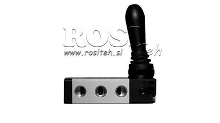 PNEVMATSKI ROČNI VENTIL 5/3 3/8 PRT-1053-CRR ROČNO VRAČANJE
