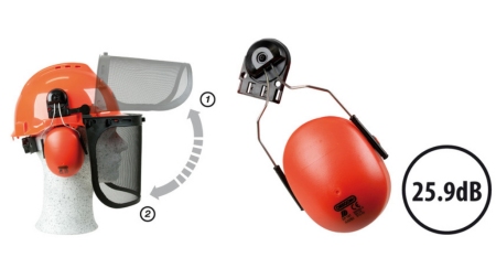 CASCO PROTETTIVO YUKON CON VISIERA E PROTEZIONE PER LE ORECCHIE