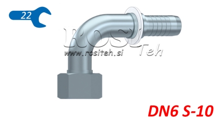 HYDRAULIC FITTING DKOS 10 WITH FEMALE ELBOW 90 DN6-M18X1.5