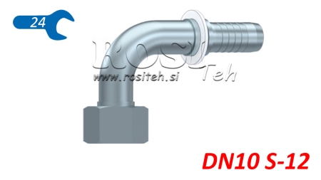 HYDRAULIC FITTING DKOS 12 WITH FEMALE ELBOW 90 DN10-M20X1.5