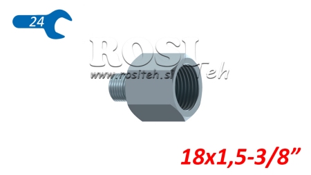 ADAPTADOR HIDRÁULICO MACHO-FÊMEA 18X1.5-3/8