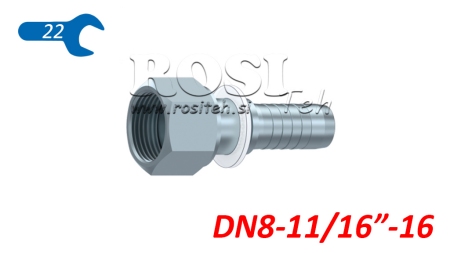 HYDRAULIC FITTING DKORFS FEMALE DN8-11/16-16