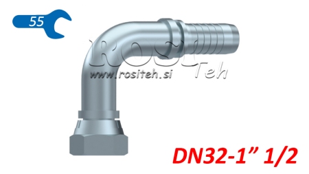 GIUNZIONE IDRAULICA BSP FEMMINA CURVA 90° DN32-1 1/2
