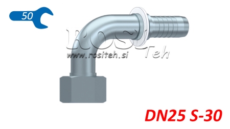 HYDRAULICKÁ PRÍPOJKA DKOS 30 S SAMICA KOLENO 90° DN25–M42×2