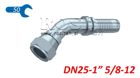 HYDRAULIC FITTING DKJ JIC74° FEMALE ELBOW 45° DN25-1 5/8-12