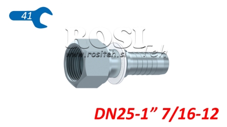 HYDRAULIC FITTING DKORFS FEMALE DN25-1 7/16-12