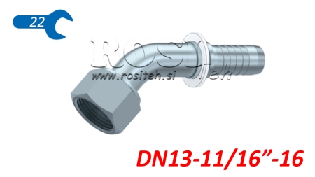 HYDRAULIC FITTING DKORFS FEMALE ELBOW 45° DN13-11/16-16