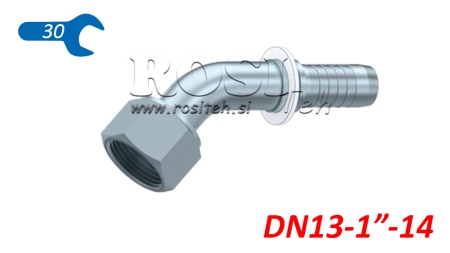 HYDRAULIC FITTING DKORFS FEMALE ELBOW 45° DN13-1 -14