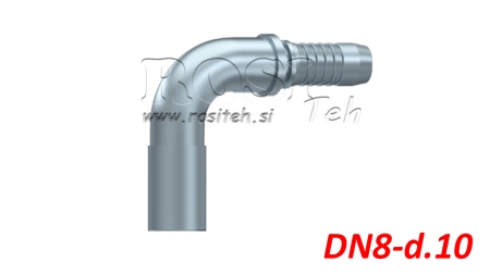 HIDRAULIKUS CSŐÁTMENETI KÖNYÖK CSATLAKOZÓ 90° DN8-d.10