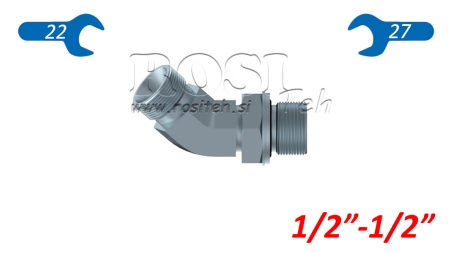 KNIE 45°MÄNNLICH-MÄNNLICH - ANPASSEND 1/2-1/2
