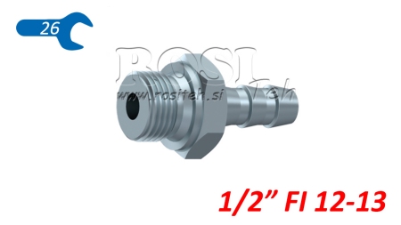 HYDRAULICKÁ PRÍPOJKA SAMEC 1/2 PRE GUMENÚ HADICU Ø12–13