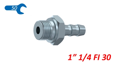 HIDRAULIČNI PRIKLJUČAK MUŠKI 1 1/4 ZA GUMENO CRIJEVO FI 30