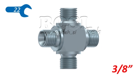 HIDRAULIČNI T KOM BSP MUŠKI KRIŽNI 3/8