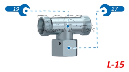 HIDRAULISKAIS T-GABALS L-15 AR CENTRĀLO GROZĀMO UZGRIEZNI M22X1,5